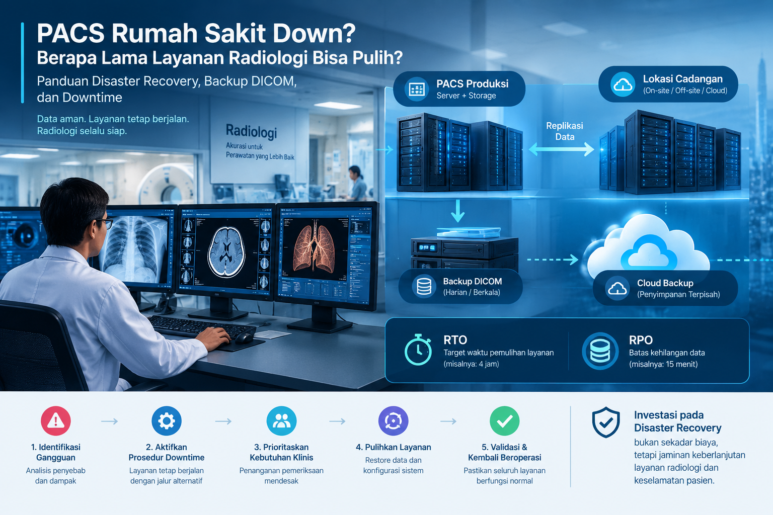 PACS Rumah Sakit Down: Berapa Lama Layanan Radiologi Bisa Pulih? Panduan Disaster Recovery dan Backup DICOM